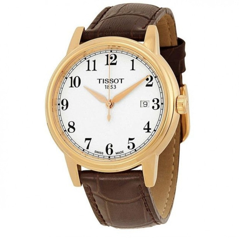 Shop Authentic Tissot T Classic Carson Quartz White Dial Brown Leather Strap Watch for Men - T085.410.36.012.00 - Luxxuri