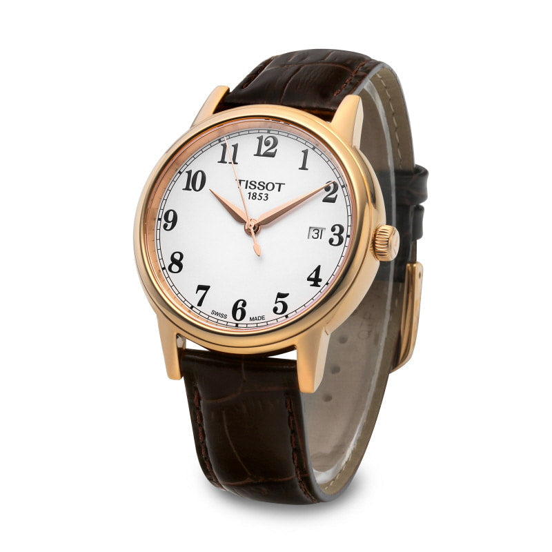 Shop Authentic Tissot T Classic Carson Quartz White Dial Brown Leather Strap Watch for Men - T085.410.36.012.00 - Luxxuri
