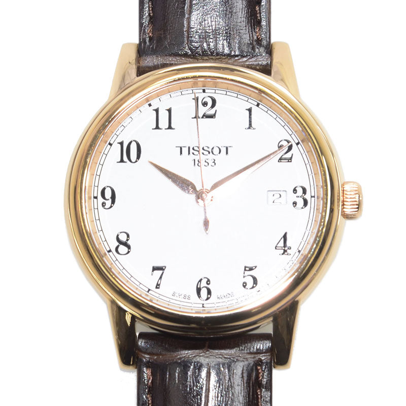 Shop Authentic Tissot T Classic Carson Quartz White Dial Brown Leather Strap Watch for Men - T085.410.36.012.00 - Luxxuri