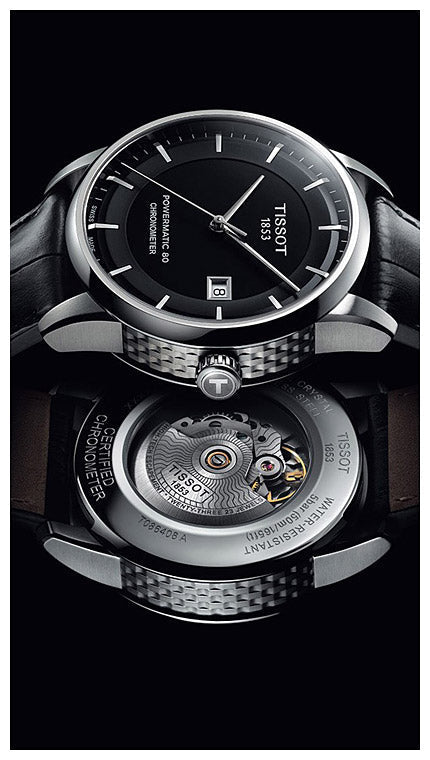 Shop Authentic Tissot T Classic Luxury Powermatic 80 Black Dial Black Leather Strap Watch For Men - T086.408.16.051.00 - Luxxuri