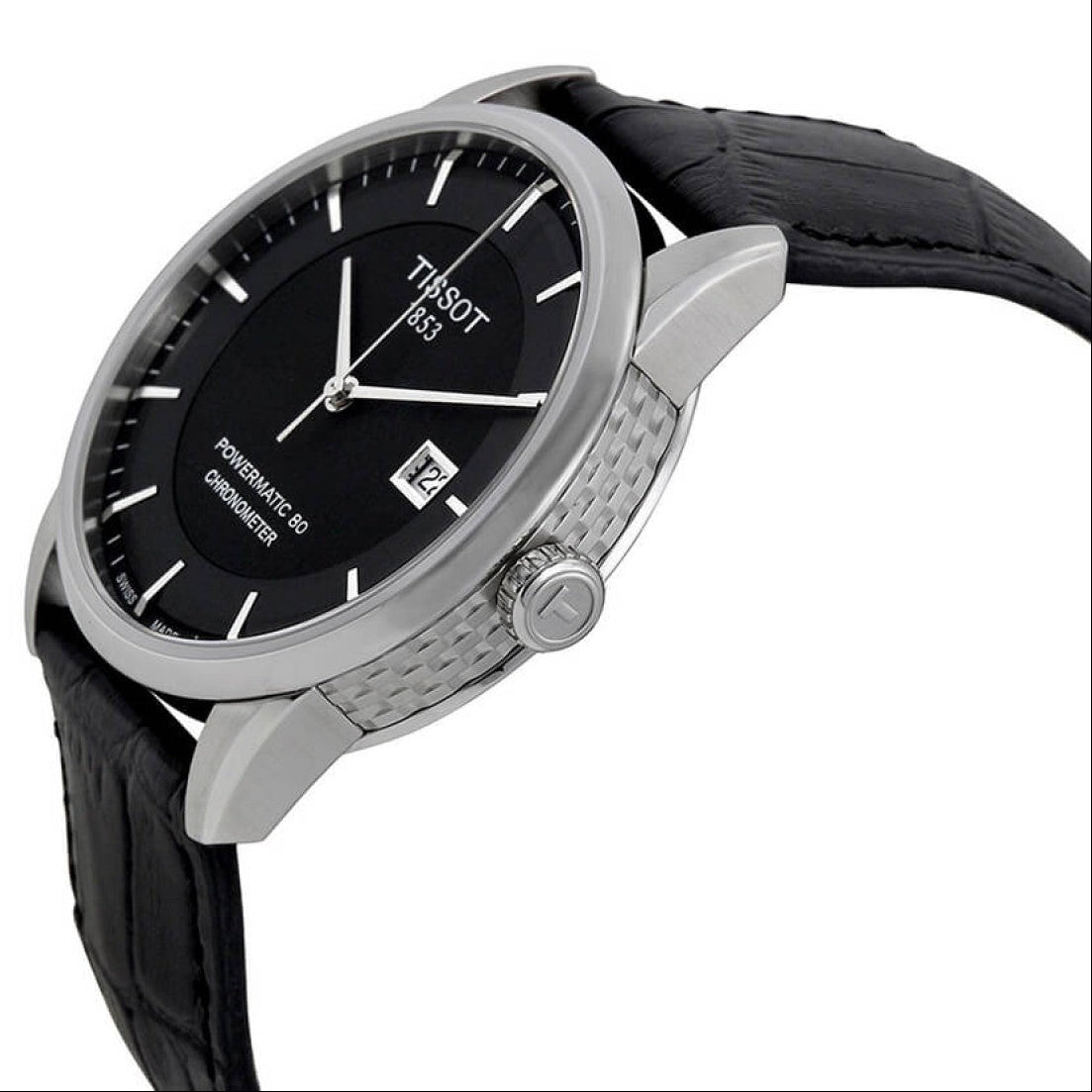 Shop Authentic Tissot T Classic Luxury Powermatic 80 Black Dial Black Leather Strap Watch For Men - T086.408.16.051.00 - Luxxuri