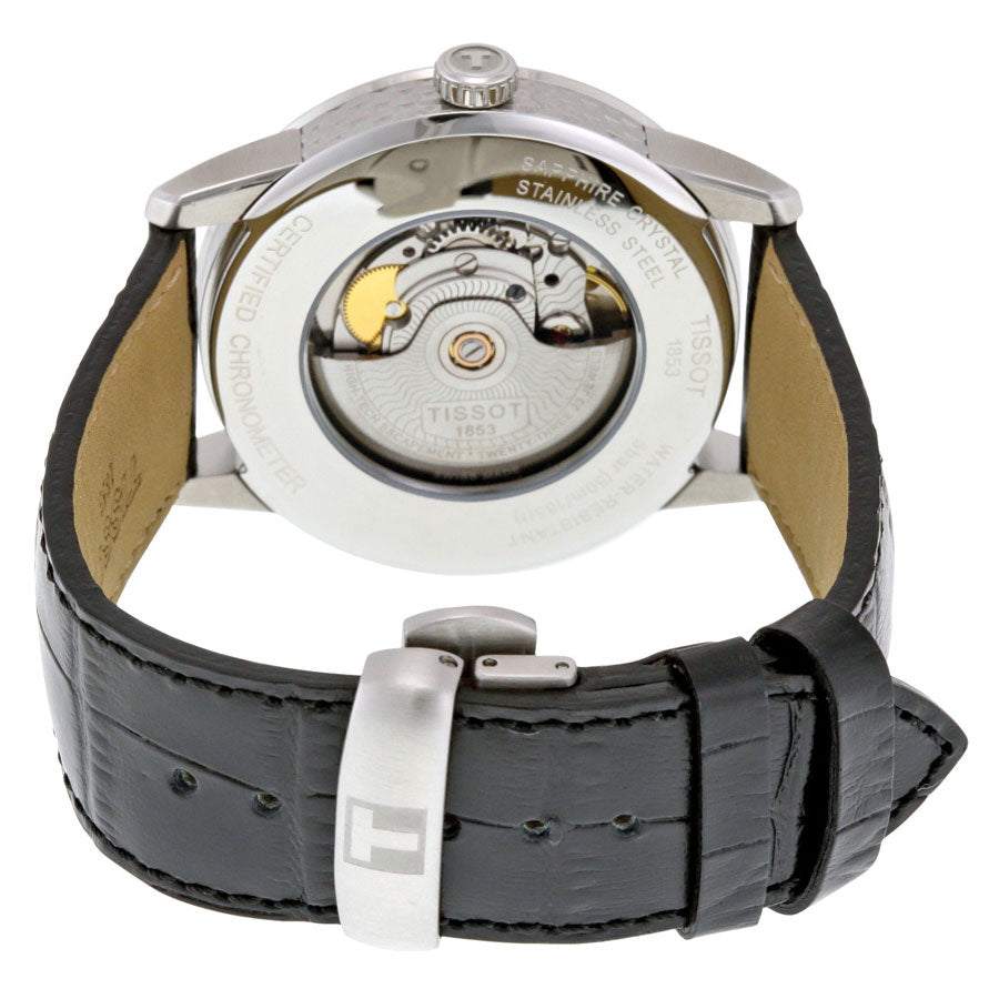 Shop Authentic Tissot T Classic Luxury Powermatic 80 Black Dial Black Leather Strap Watch For Men - T086.408.16.051.00 - Luxxuri