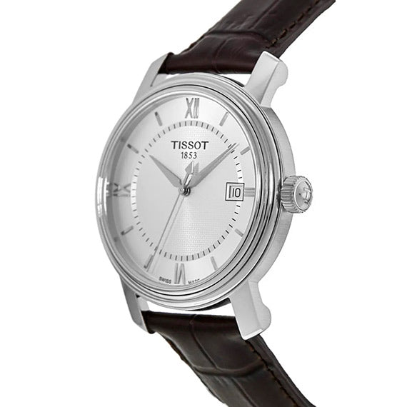 Shop Authentic Tissot T Classic Bridgeport Silver Dial Brown Leather Strap Watch For Men - T097.410.16.038.00 - Luxxuri