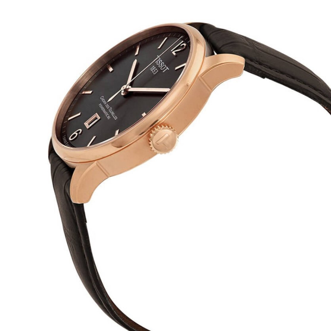 Shop Authentic Tissot T Classic Chemin Des Tourelles Powermatic 80 Brown Dial Brown Leather Strap Watch for Men - T099.407.36.447.00 - Luxxuri