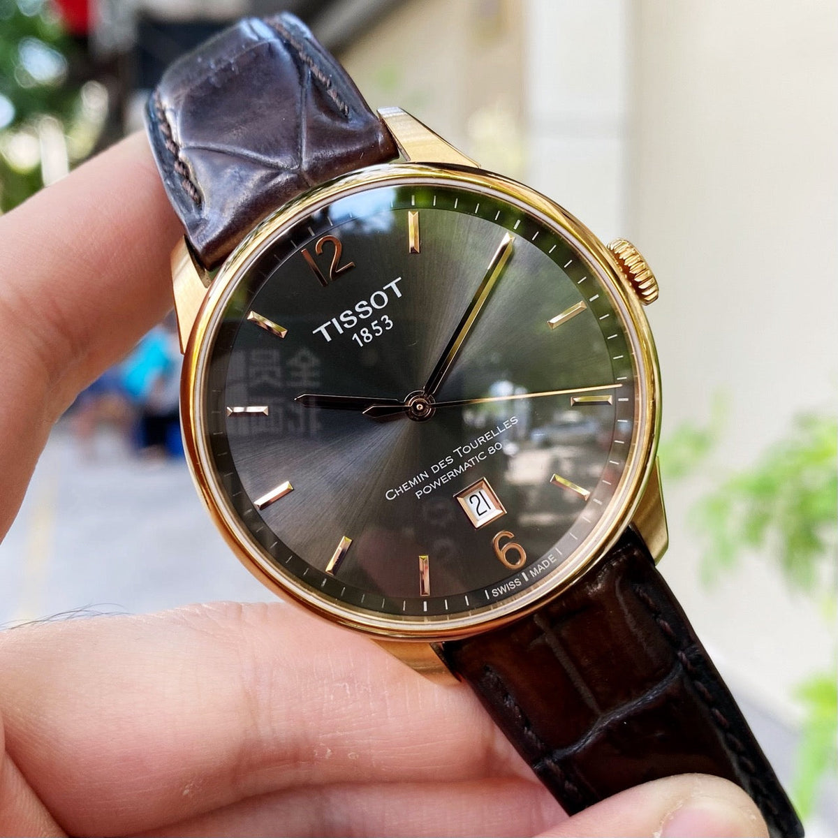 Shop Authentic Tissot T Classic Chemin Des Tourelles Powermatic 80 Brown Dial Brown Leather Strap Watch for Men - T099.407.36.447.00 - Luxxuri