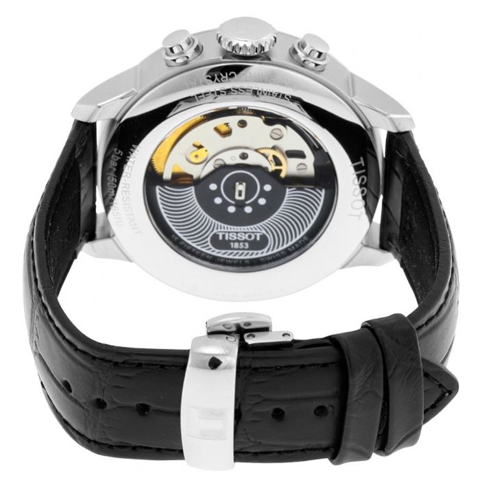 Shop Authentic Tissot T Classic Chemin Des Tourelles Chronograph Black Dial Black Leather Strap Watch For Men - T099.427.16.058.00 - Luxxuri
