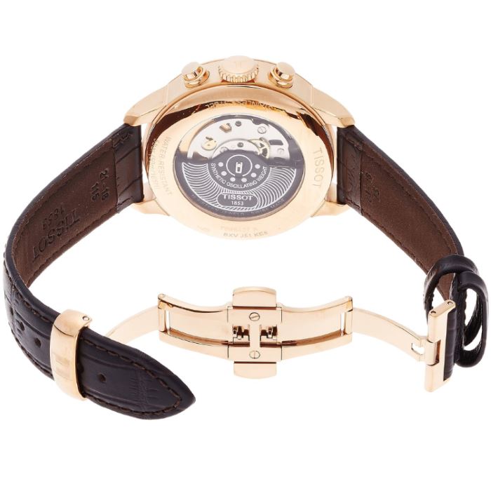 Shop Authentic Tissot Des Tourelles Chronograph Silver Dial Brown Leather Strap Watch For Men - T099.427.36.038.00 - Luxxuri