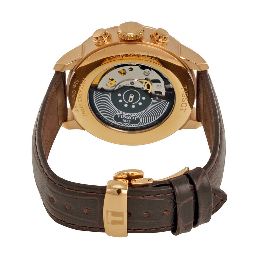 Shop Authentic Tissot Des Tourelles Chronograph Silver Dial Brown Leather Strap Watch For Men - T099.427.36.038.00 - Luxxuri