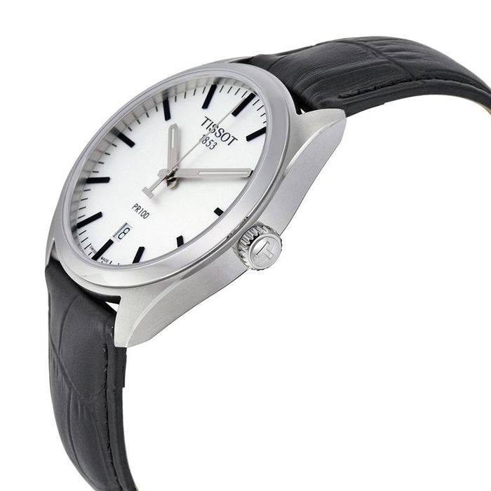Shop Authentic Tissot T Classic PR 100 White Dial Black Leather Strap Watch for Men - T101.410.16.031.00 - Luxxuri