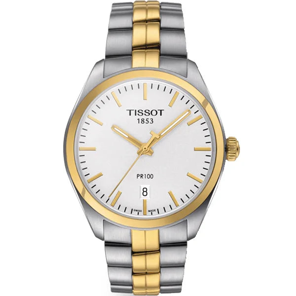 Shop Authentic Tissot T Classic PR 100 White Dial Two Tone Steel Strap Watch for Men - T101.410.22.031.00 - Luxxuri