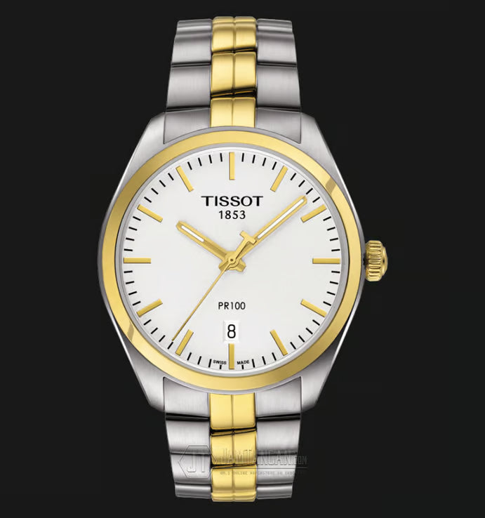 Shop Authentic Tissot T Classic PR 100 White Dial Two Tone Steel Strap Watch for Men - T101.410.22.031.00 - Luxxuri