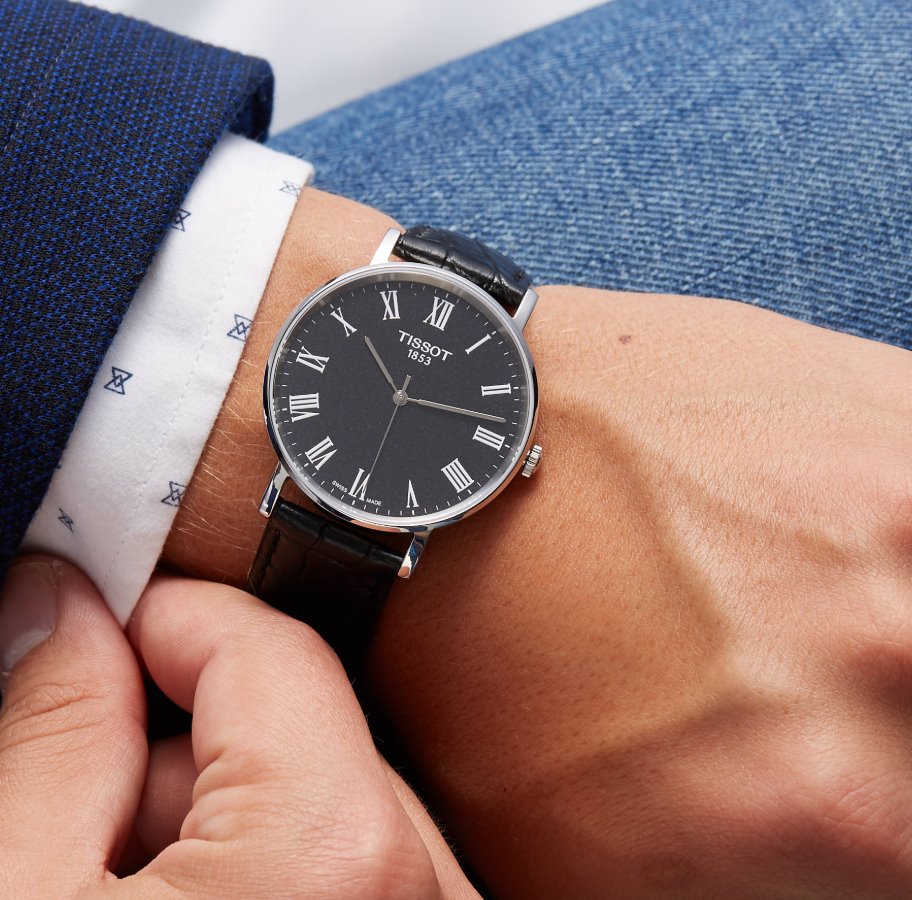 Shop Authentic Tissot T Classic Dream Black Dial Black Leather Strap Watch for Men - T122.410.16.053.00 - Luxxuri