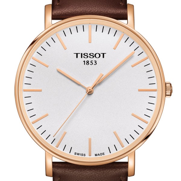 Shop Authentic Tissot T Classic Everytime White Dial Brown Leather Strap Watch for Men - T109.610.36.031.00 - Luxxuri