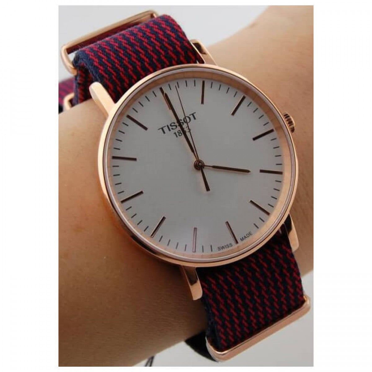 Shop Authentic Tissot T Classic Everytime Medium White Dial Two Tone NATO Strap Watch for Men - T109.410.38.031.00 - Luxxuri