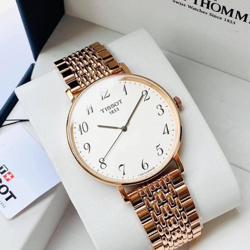 Shop Authentic Tissot T Classic Everytime White Dial Rose Gold Mesh Bracelet Watch for Men - T109.610.33.032.00 - Luxxuri