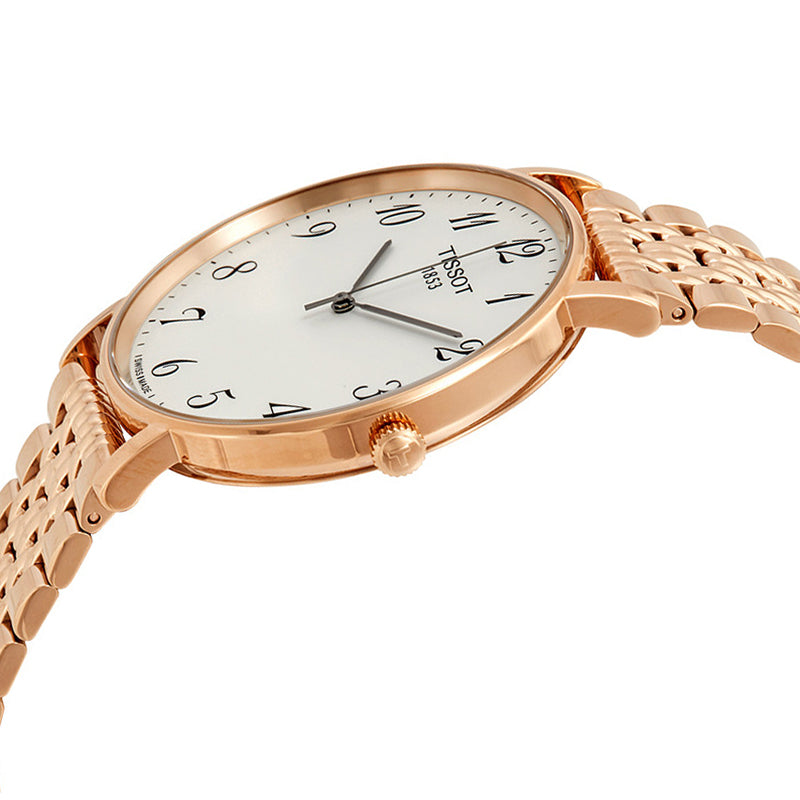 Shop Authentic Tissot T Classic Everytime White Dial Rose Gold Mesh Bracelet Watch for Men - T109.610.33.032.00 - Luxxuri
