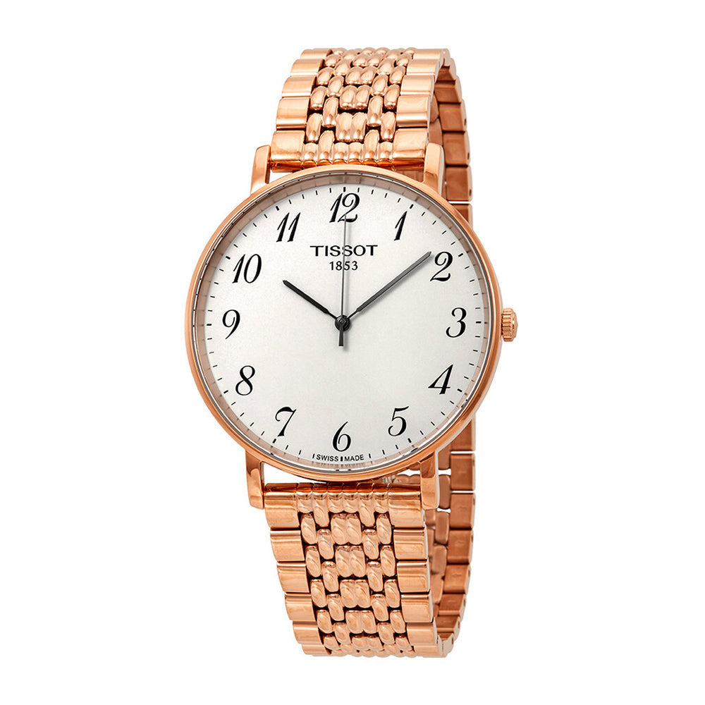 Shop Authentic Tissot T Classic Everytime White Dial Rose Gold Mesh Bracelet Watch for Men - T109.610.33.032.00 - Luxxuri