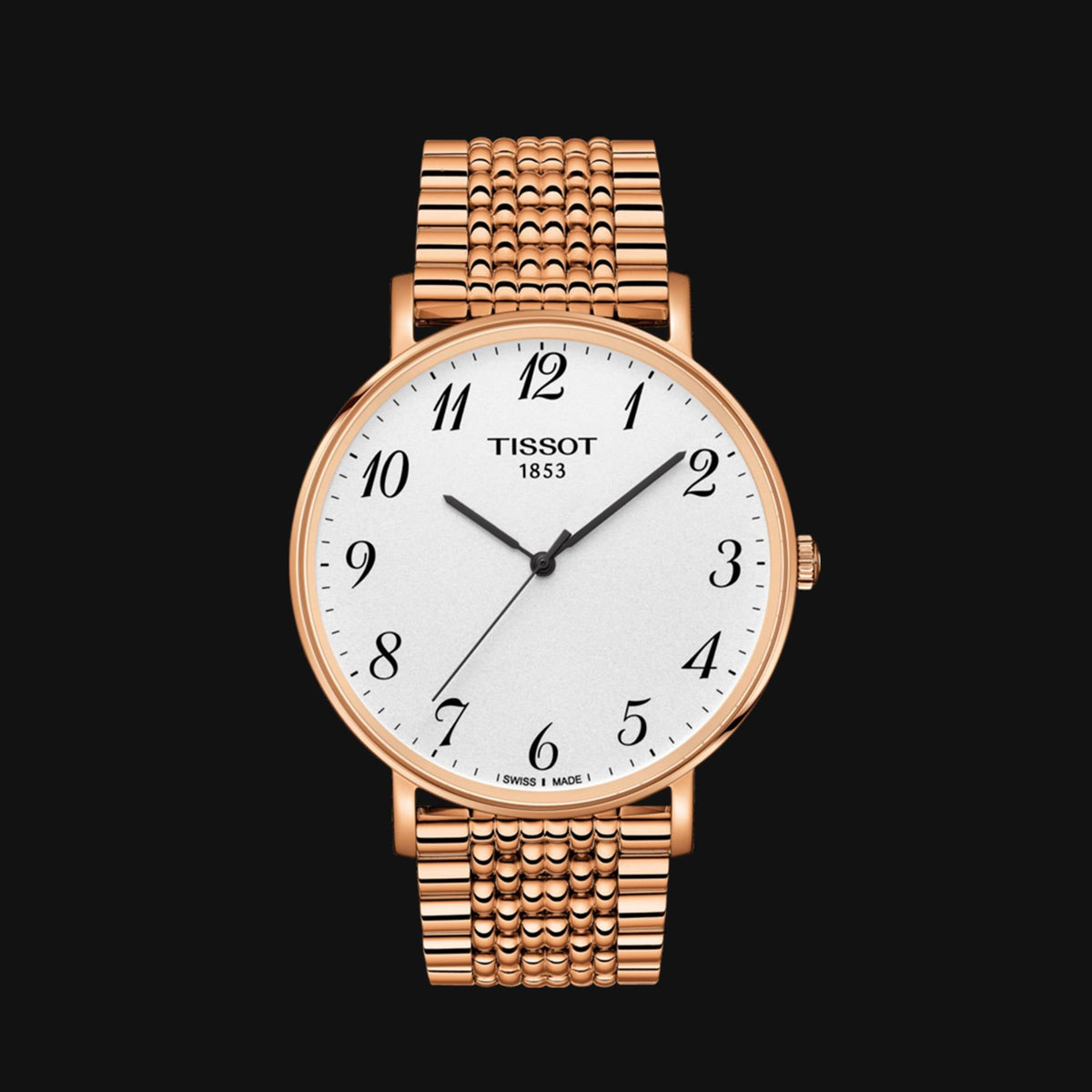 Shop Authentic Tissot T Classic Everytime White Dial Rose Gold Mesh Bracelet Watch for Men - T109.610.33.032.00 - Luxxuri