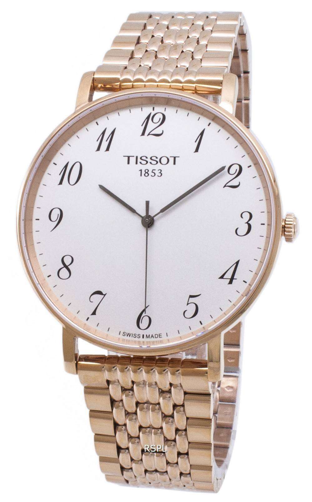 Shop Authentic Tissot T Classic Everytime White Dial Rose Gold Mesh Bracelet Watch for Men - T109.610.33.032.00 - Luxxuri