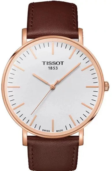 Shop Authentic Tissot T Classic Everytime White Dial Brown Leather Strap Watch for Men - T109.610.36.031.00 - Luxxuri