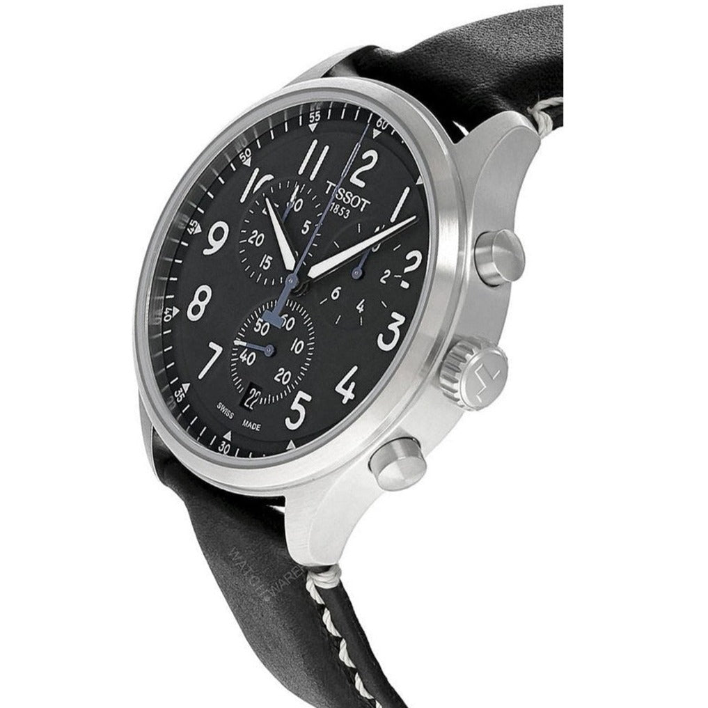Shop Authentic Tissot Chrono XL Vintage Quartz Black Dial Black Leather Strap Watch For Men - T116.617.16.062.00 - Luxxuri