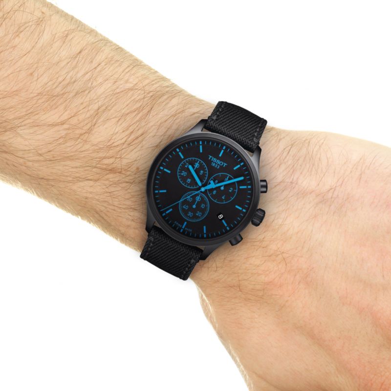 Shop Authentic Tissot Chrono XL Quartz Black Dial Black Nylon Strap Watch For Men - T116.617.37.051.00 - Luxxuri