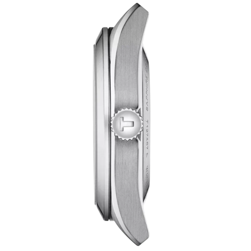 Tissot Gentleman Powermatic 80 Silicium Ice Blue Silver Steel Strap Watch For Men - T127.407.11.351.00