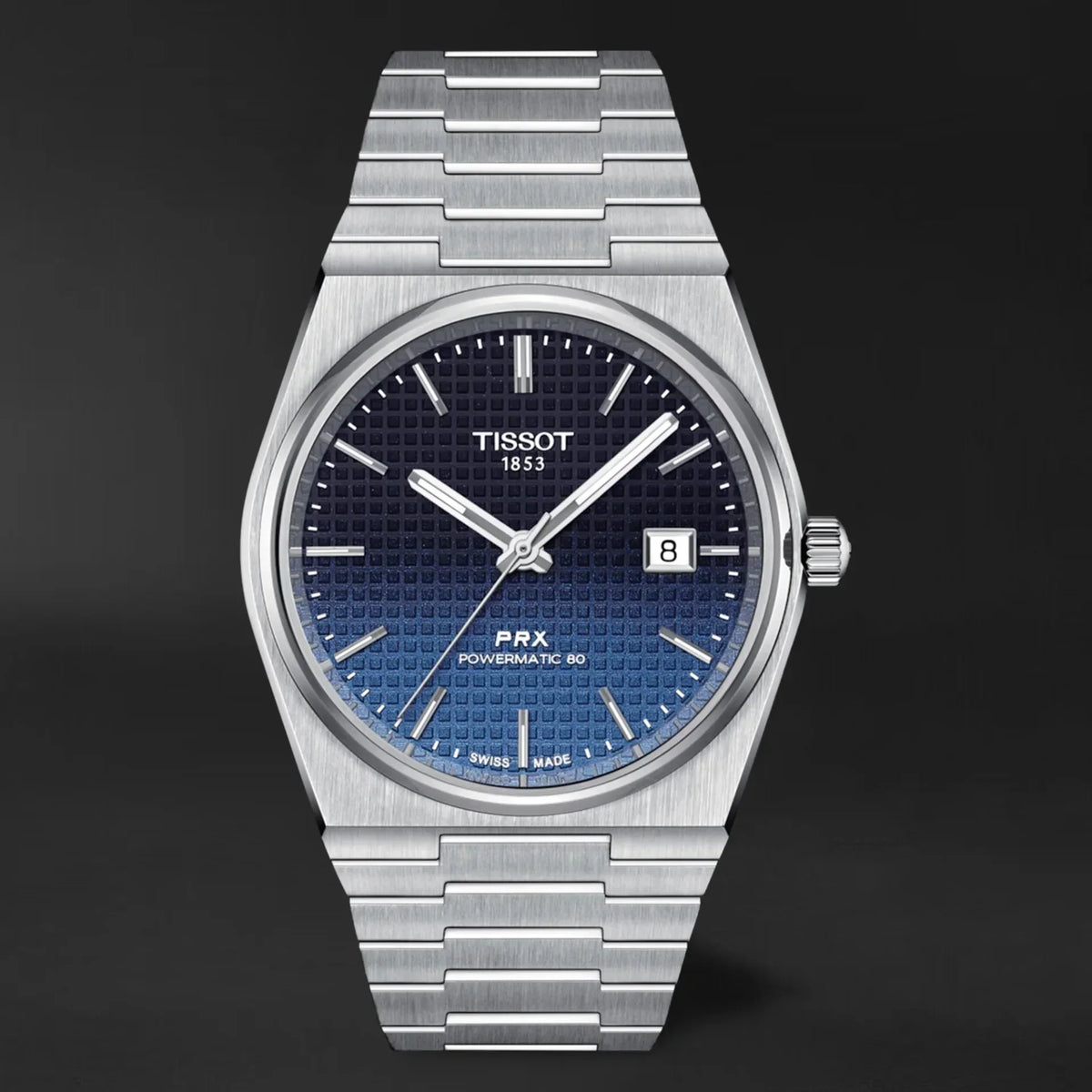 Shop Authentic Tissot Powermatic 80 Automatic Gradient Blue Dial Silver Steel Strap Watch for Men - T137.407.11.051.01 - Luxxuri