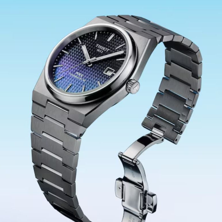 Shop Authentic Tissot Powermatic 80 Automatic Gradient Blue Dial Silver Steel Strap Watch for Men - T137.407.11.051.01 - Luxxuri