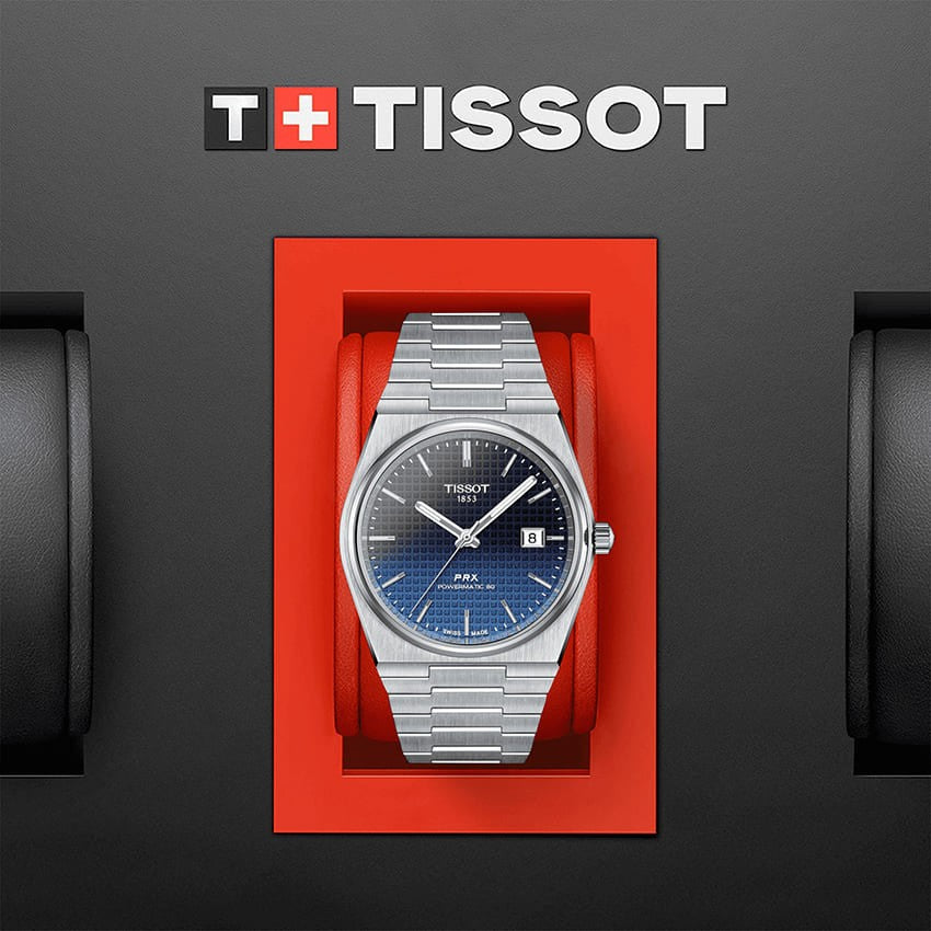 Shop Authentic Tissot Powermatic 80 Automatic Gradient Blue Dial Silver Steel Strap Watch for Men - T137.407.11.051.01 - Luxxuri