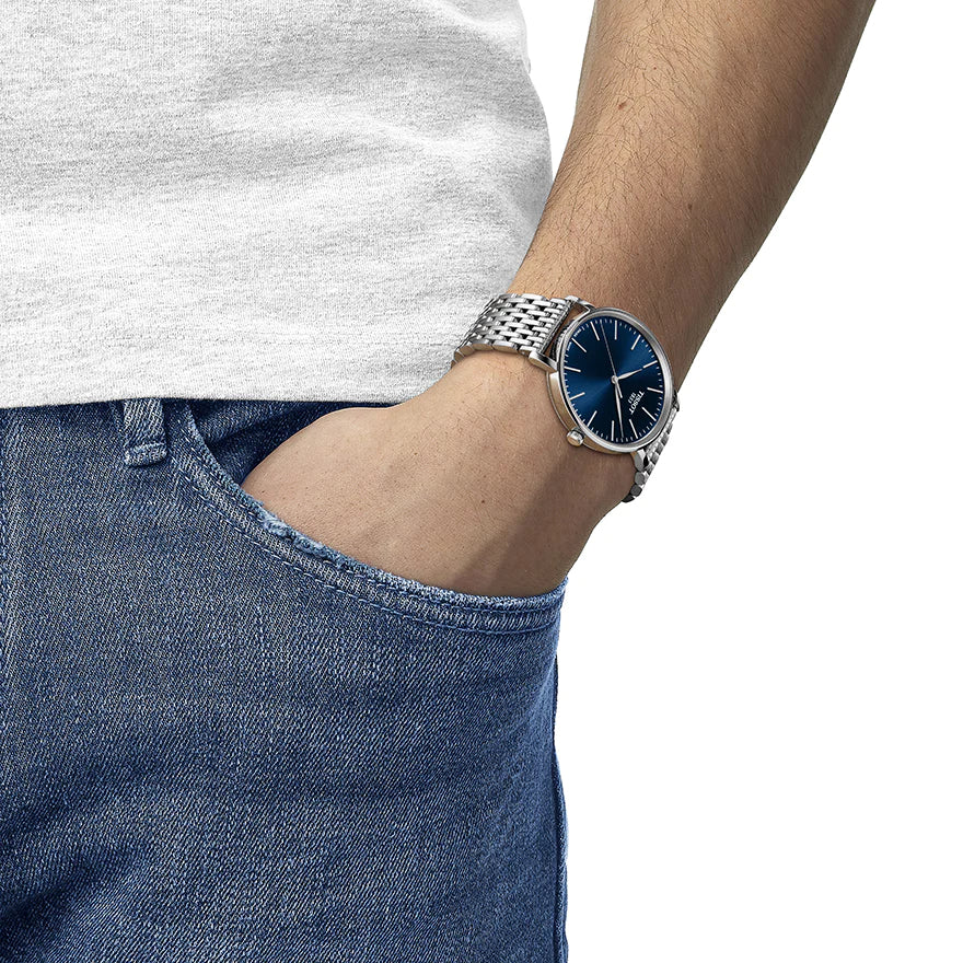 Shop Authentic Emporio Armani Kappa Quartz Blue Dial Silver Steel Strap Watch For Men - AR80010 - Luxxuri