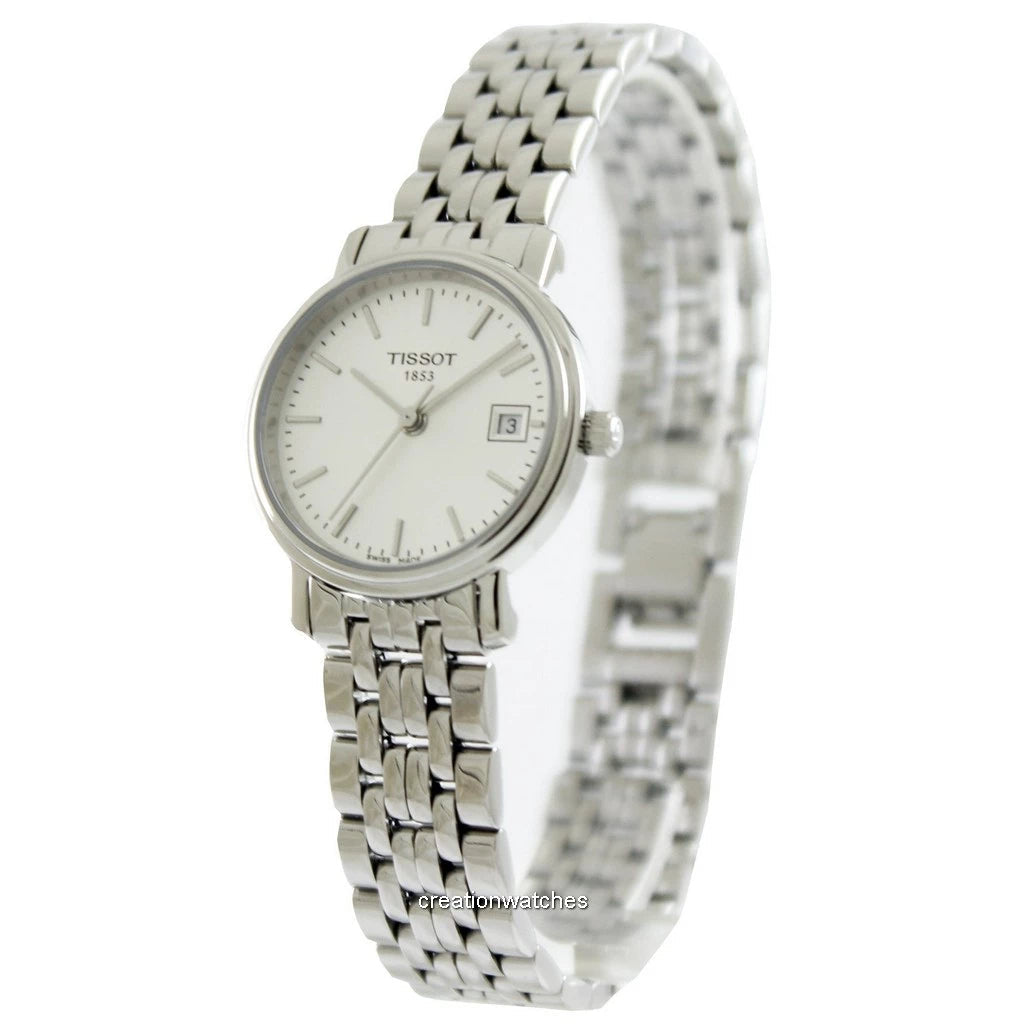 Shop Authentic Tissot T Classic Desire White Dial Silver Steel Strap Watch for Women - T52.1.281.31 - Luxxuri
