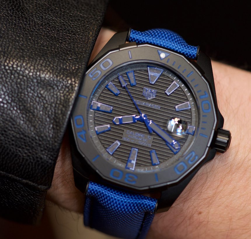 Shop Authentic Tag Heuer Aquaracer Calibre 5 Automatic Titanium Blue Dial Blue Nylon Strap Watch for Gents - WAY208B.FC6382 - Luxxuri