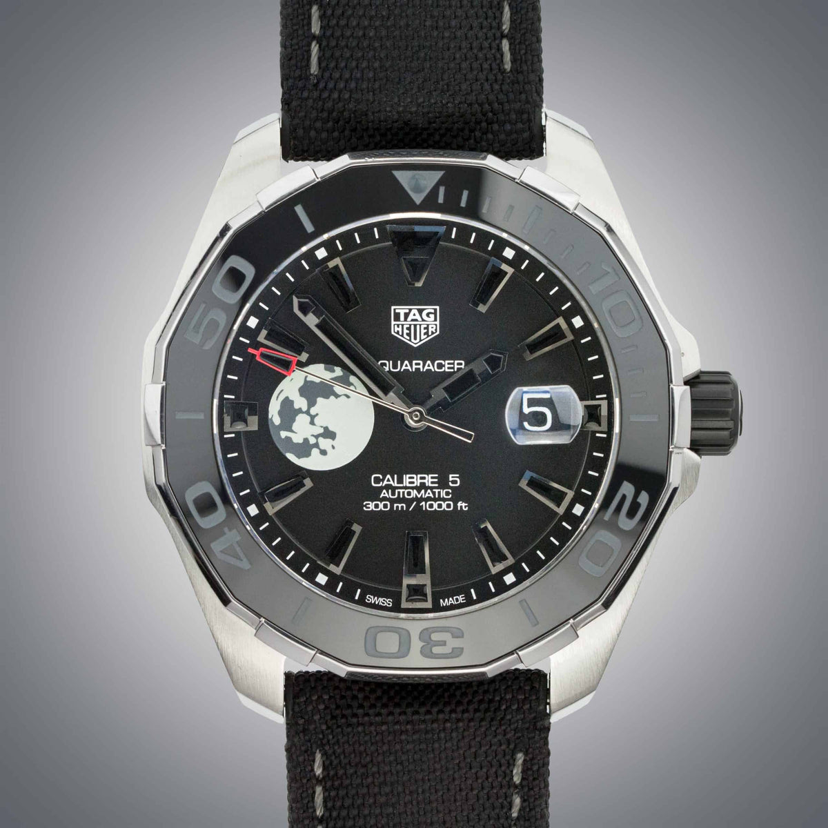 Shop Authentic Tag Heuer Aquaracer Moon Black Dial Watch for Men - WAY201J.FC6370 - Luxxuri