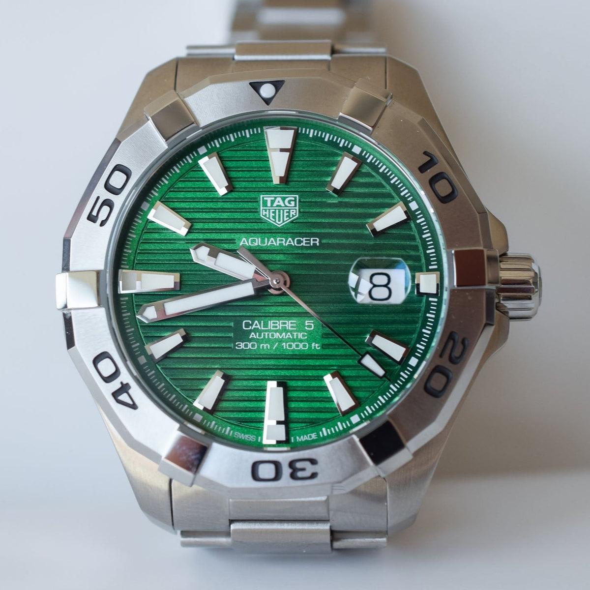 Shop Authentic Tag Heuer Aquaracer Green Dial Watch for Men - WAY2015.BA0927 - Luxxuri