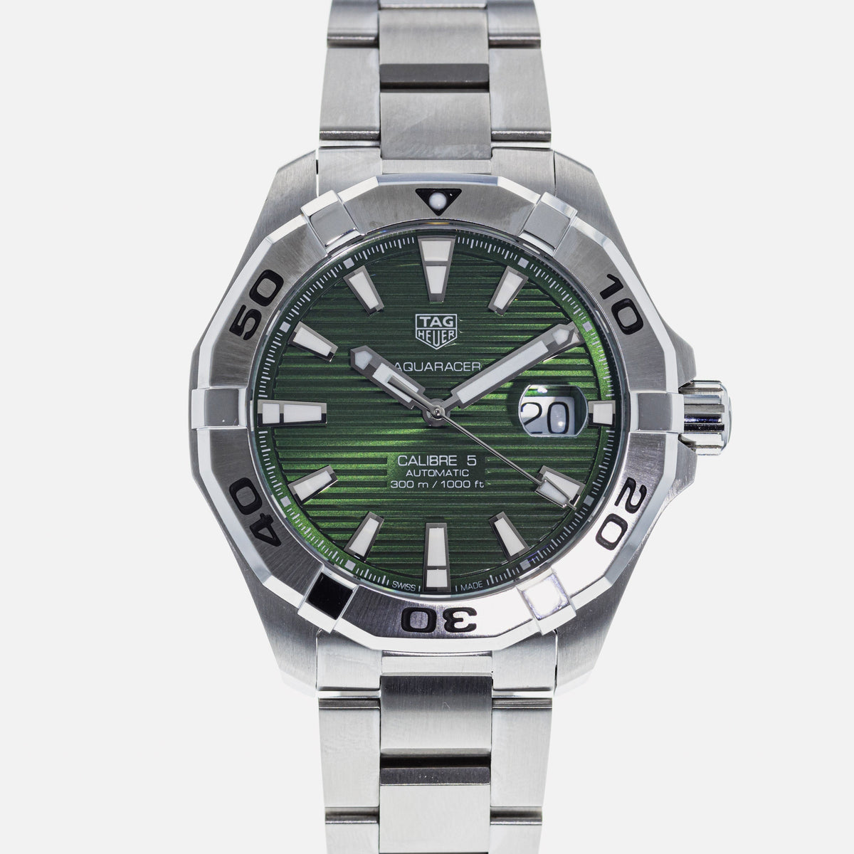 Shop Authentic Tag Heuer Aquaracer Green Dial Watch for Men - WAY2015.BA0927 - Luxxuri