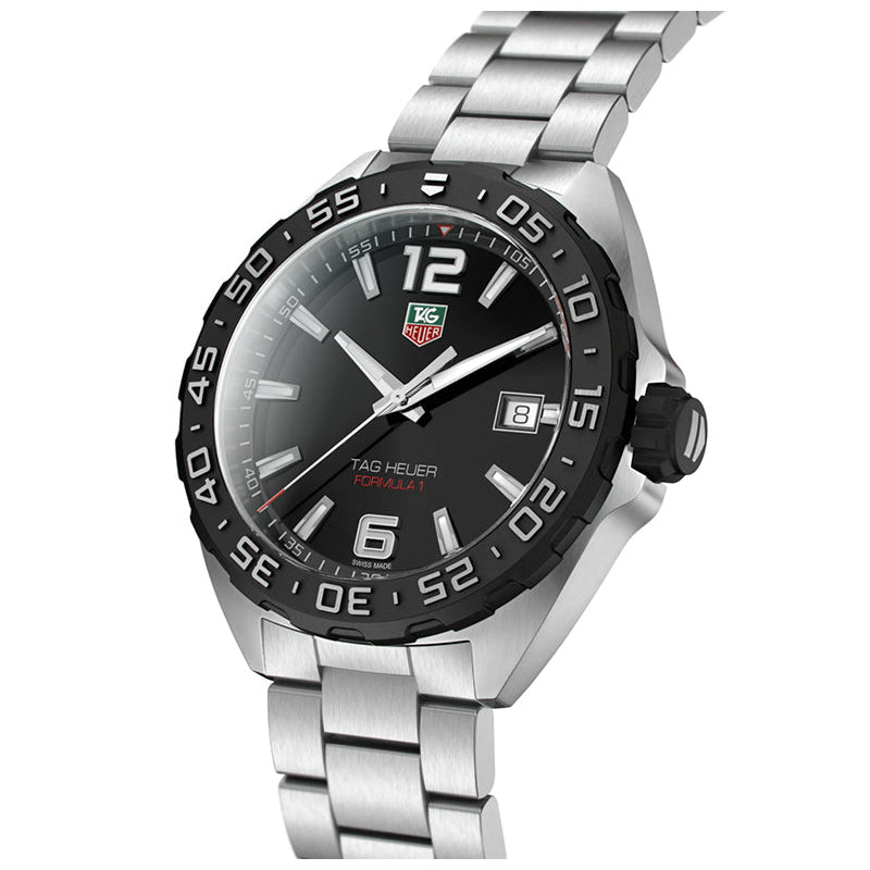 Shop Authentic Tag Heuer Formula 1 Quartz Black Dial Silver Steel Strap Watch for Men - WAZ1110.BA0875 - Luxxuri