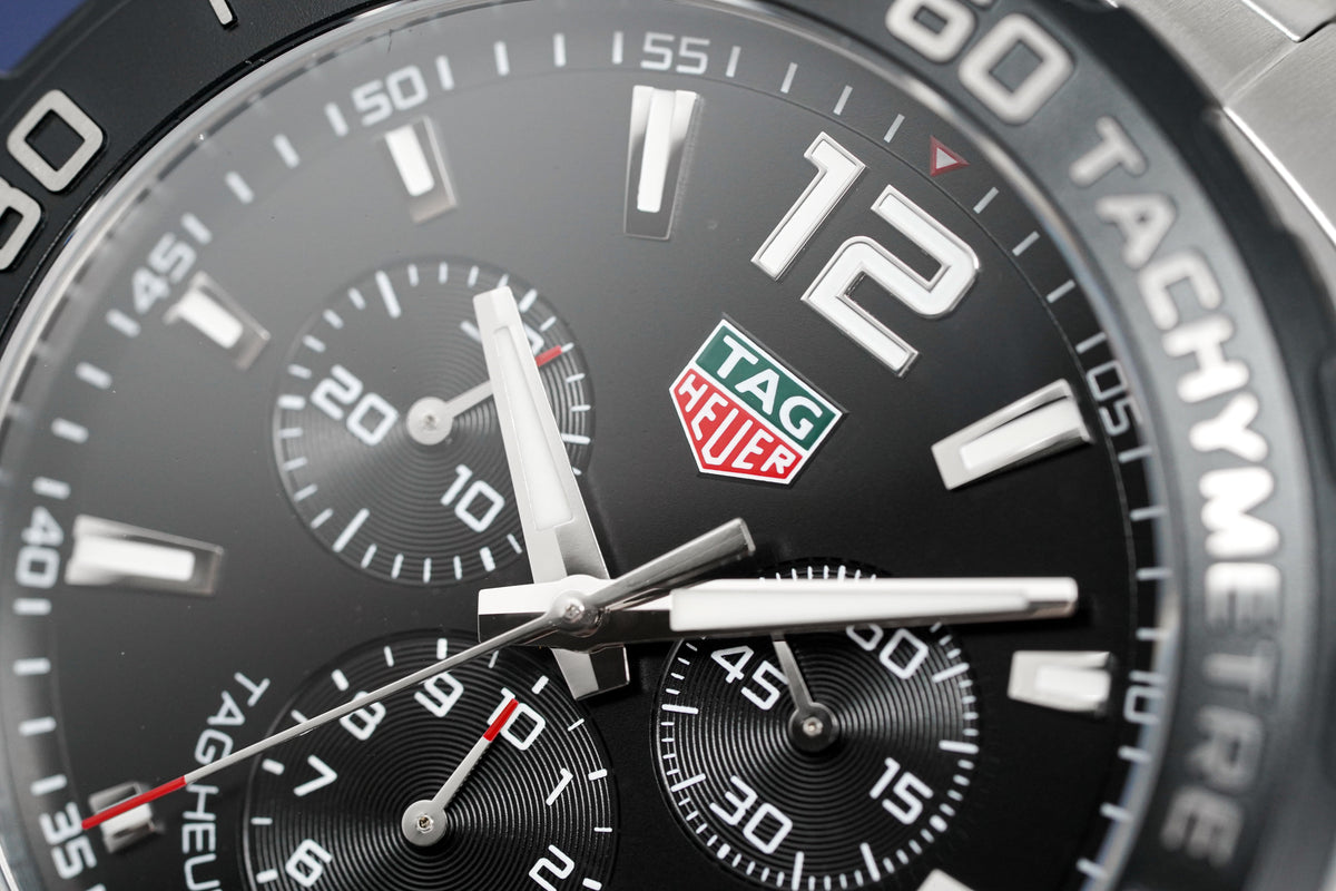Shop Authentic Tag Heuer Formula 1 Chronograph Black Dial Silver Steel Strap Watch for Men - CAZ1010.BA0842 - Luxxuri