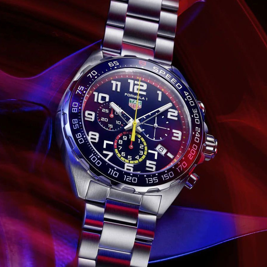 Shop Authentic Tag Heuer Formula 1 x Red Bull Racing Chronograph Blue Dial Silver Steel Strap Watch for Men - CAZ101AL.BA0842 - Luxxuri