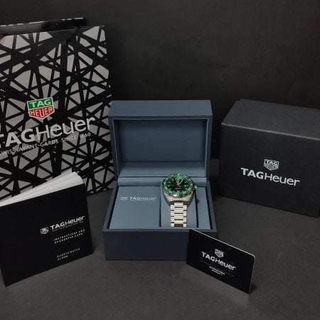 Shop Authentic Tag Heuer Formula 1 Quartz Green Dial Silver Steel Strap Watch for Men - WAZ1017.BA0842 - Luxxuri