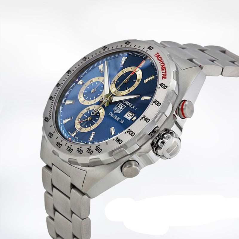 Shop Authentic Tag Heuer Formula 1 Automatic Chronograph Blue Dial Silver Strap Watch for Men - CAZ2015.BA0876 - Luxxuri