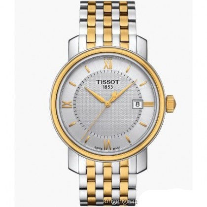 Shop Authentic Tissot T Classic Bridgeport Quartz Silver Dial Two Tone Mesh Bracelet Watch For Men - T097.410.22.036.00 - Luxxuri