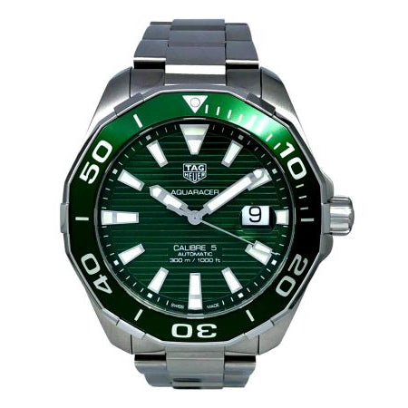 Shop Authentic Tag Heuer Aquaracer Green Dial Watch for Men - WAY201S.BA0927 - Luxxuri