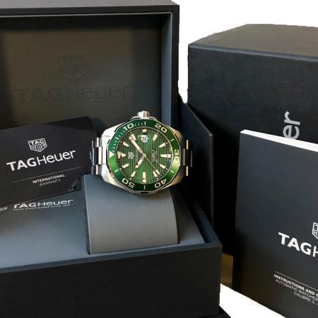 Shop Authentic Tag Heuer Aquaracer Green Dial Watch for Men - WAY201S.BA0927 - Luxxuri