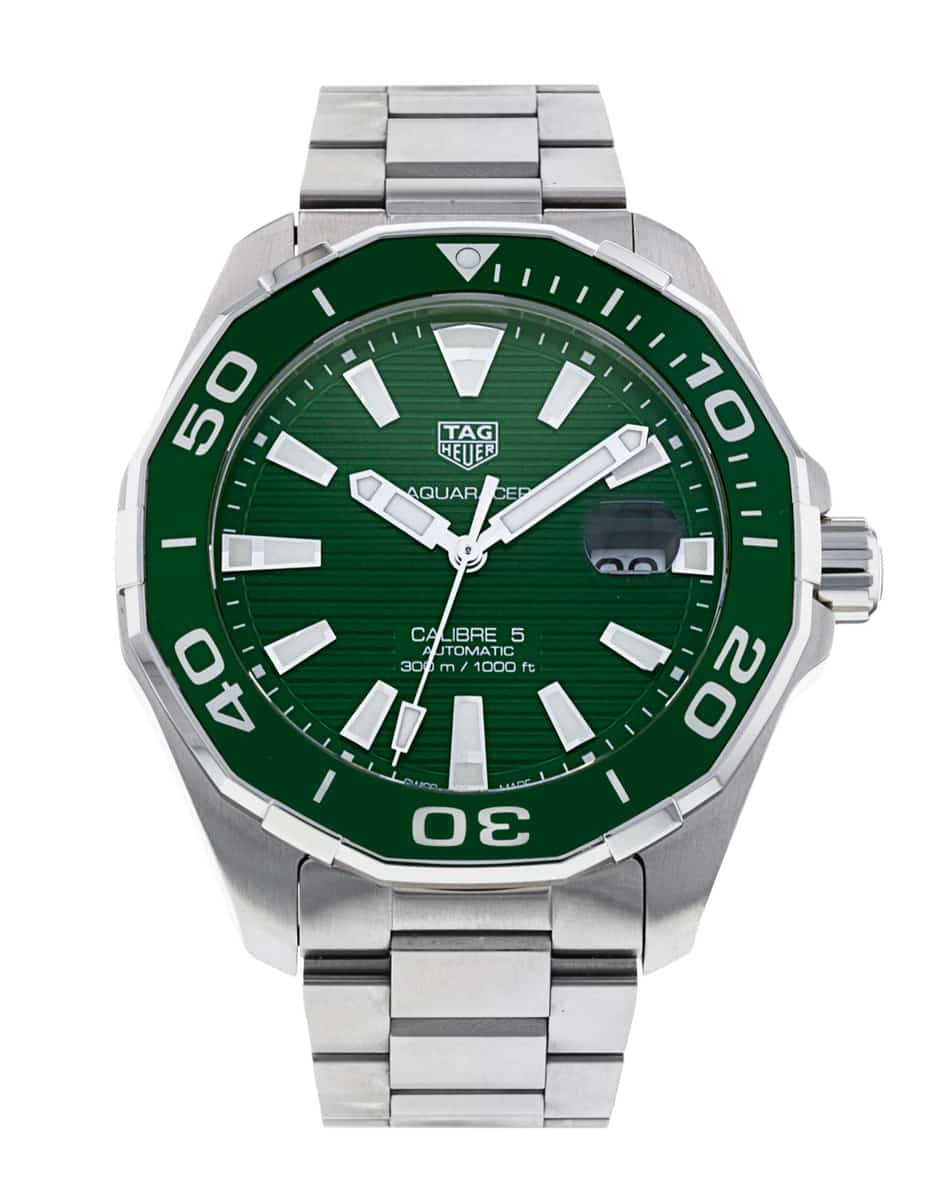 Shop Authentic Tag Heuer Aquaracer Green Dial Watch for Men - WAY201S.BA0927 - Luxxuri