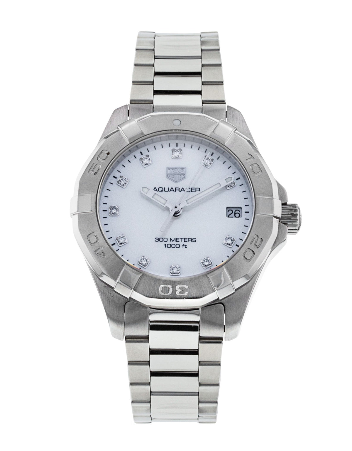 Shop Authentic Tag Heuer Aquaracer White Mother of Pearl Dial Watch for Women - WBD1314.BA0740 - Luxxuri