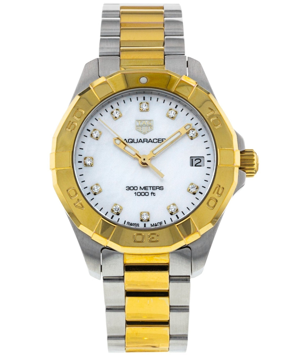 Shop Authentic Tag Heuer Aquaracer White Mother of Pearl Dial Watch for Women - WBD1322.BB0320 - Luxxuri