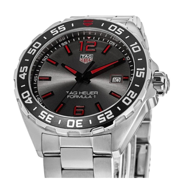 Shop Authentic Tag Heuer Formula 1 Quartz Anthracite Dial Silver Steel Strap Watch for Men - WAZ1018.BA0842 - Luxxuri