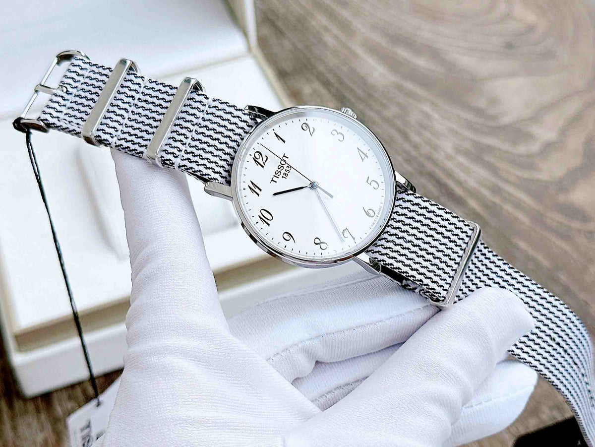 Shop Authentic Tissot T Classic Everytime Medium White Dial Two Tone NATO Strap Watch for Women - T109.410.18.032.00 - Luxxuri