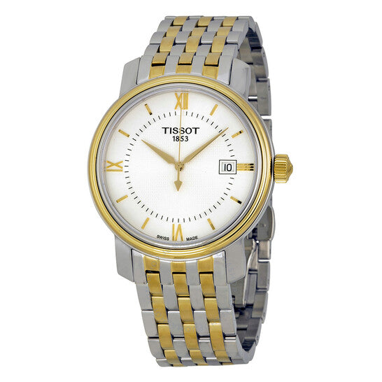 Shop Authentic Tissot T Classic Bridgeport Quartz Silver Dial Two Tone Mesh Bracelet Watch For Men - T097.410.22.036.00 - Luxxuri